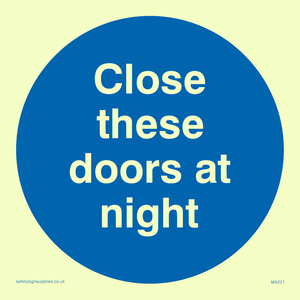 MA221: close these doors at night
