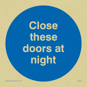 MA221: close these doors at night