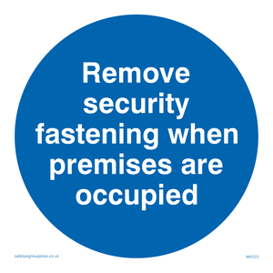 MA223: Remove security when occupied