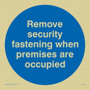 MA223: Remove security when occupied