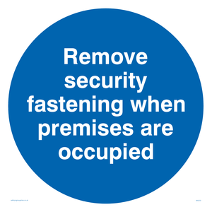 MA223: Remove security when occupied