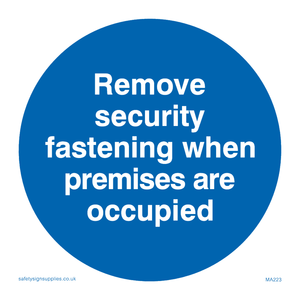 MA223: Remove security when occupied