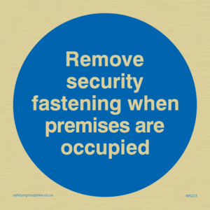 MA223: Remove security when occupied