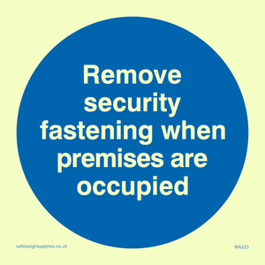 MA223: Remove security when occupied