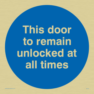 MA224: this door to remain unlocked at all times