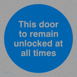 MA224: this door to remain unlocked at all times