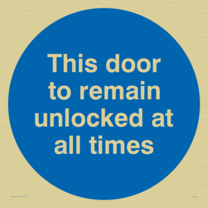 MA224: this door to remain unlocked at all times