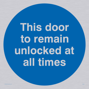 MA224: this door to remain unlocked at all times