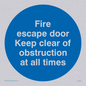 MA225: Fire escape no obstructions