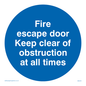 MA225: Fire escape no obstructions