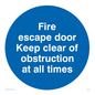 MA225: Fire escape no obstructions