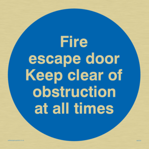 MA225: Fire escape no obstructions