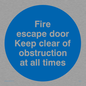 MA225: Fire escape no obstructions