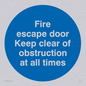 MA225: Fire escape no obstructions