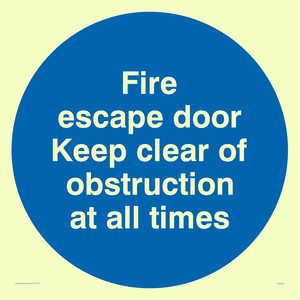 MA225: Fire escape no obstructions