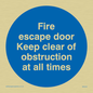 MA225: Fire escape no obstructions