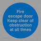 MA225: Fire escape no obstructions