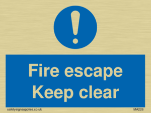 MA226: fire escape keep clear