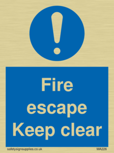 MA226: fire escape keep clear