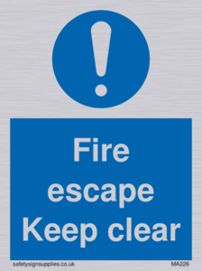 MA226: fire escape keep clear