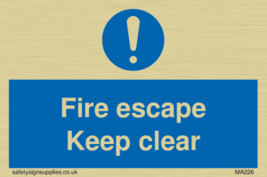 MA226: fire escape keep clear