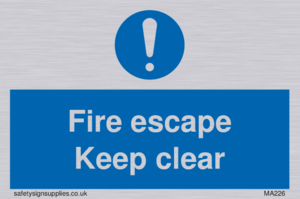 MA226: fire escape keep clear