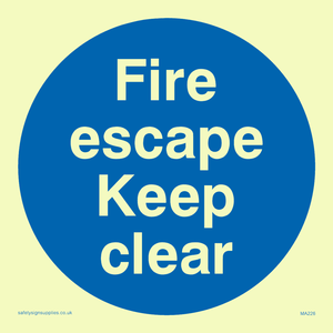 MA226: fire escape keep clear