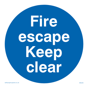 MA226: fire escape keep clear