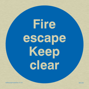 MA226: fire escape keep clear
