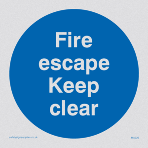 MA226: fire escape keep clear