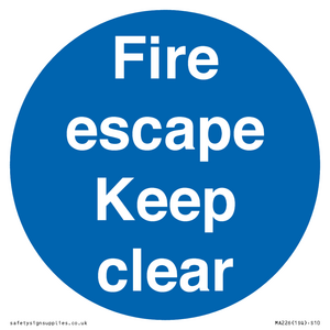 MA226: fire escape keep clear