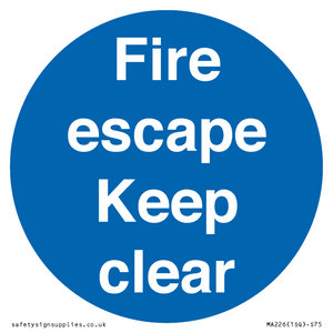 MA226: fire escape keep clear