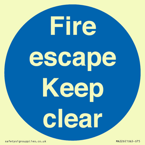 MA226: fire escape keep clear