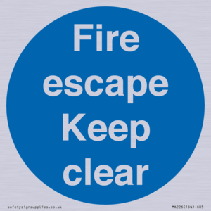 MA226: fire escape keep clear