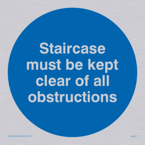 MA227: staircase must be kept clear of all obstructions