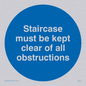 MA227: staircase must be kept clear of all obstructions