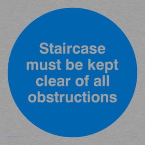 MA227: staircase must be kept clear of all obstructions