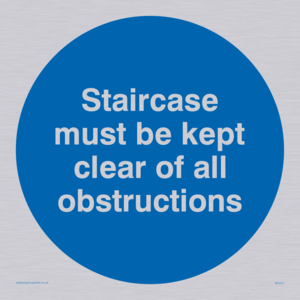 MA227: staircase must be kept clear of all obstructions