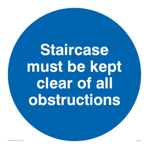 MA227: staircase must be kept clear of all obstructions
