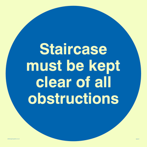 MA227: staircase must be kept clear of all obstructions