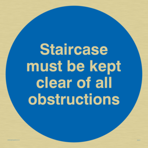 MA227: staircase must be kept clear of all obstructions