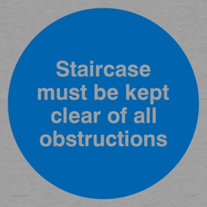 MA227: staircase must be kept clear of all obstructions