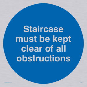 MA227: staircase must be kept clear of all obstructions