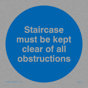 MA227: staircase must be kept clear of all obstructions