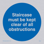 MA227: staircase must be kept clear of all obstructions