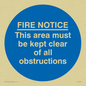 MA228: Fire notice no obstructions