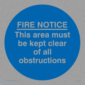 MA228: Fire notice no obstructions