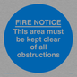 MA228: Fire notice no obstructions