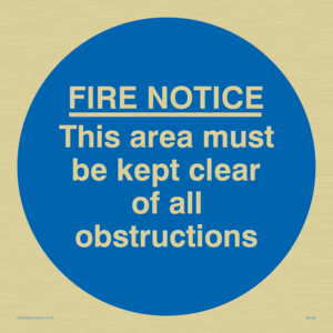 MA228: Fire notice no obstructions