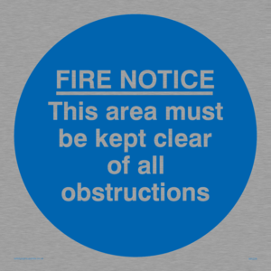 MA228: Fire notice no obstructions